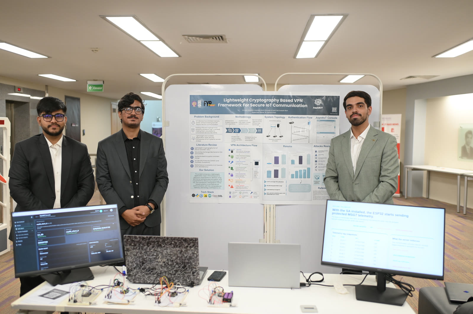 AspidIoT team presenting a lightweight cryptography-based VPN framework for secure IoT communication.